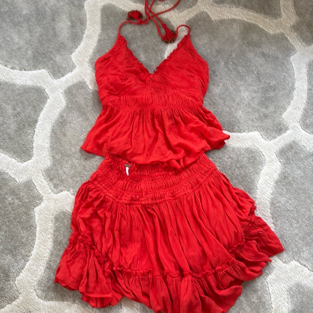 Medium , two piece set if skirt and top from Free People EUC